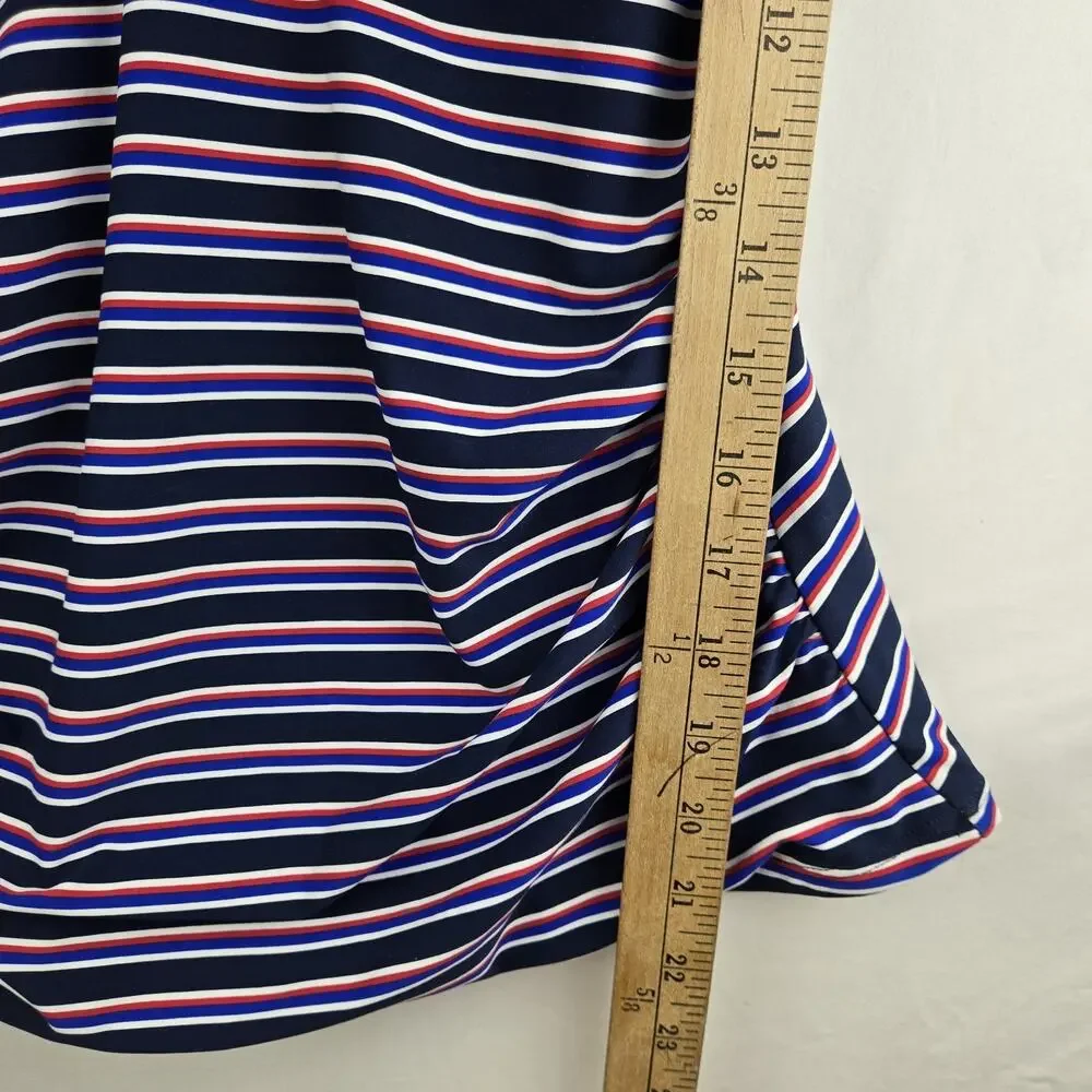 Niptuck Swim Women Size 12 Tankini Stripe Top Multi Fit Cup